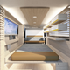 A CGI render of the interior of Nissan's Myroom camper concept